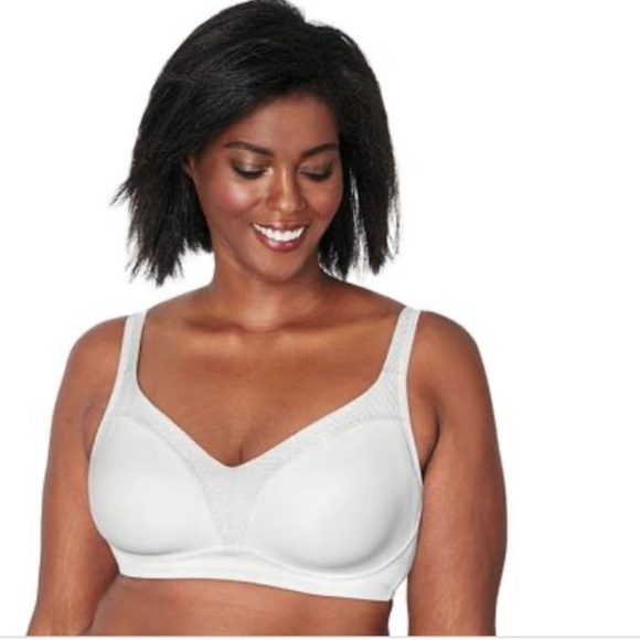 Playtex Women's 18 Hour Bounce Control Wirefree Bra in White NWT - Picture 1 of 1